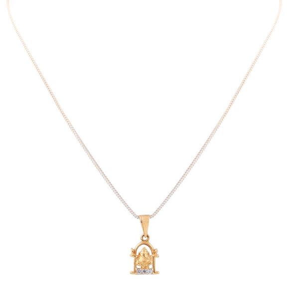 Glittering CZ Studded Lord Ganesha Gold Pendant - FCP163