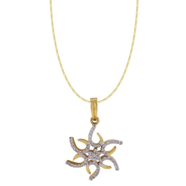 Sparkling Glossy Finish Floral Diamond Pendant-DPD82