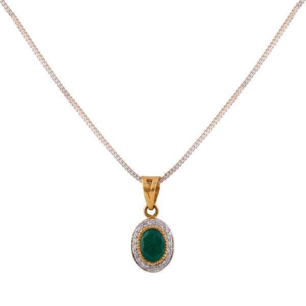 Elegant Diana Set Emerald With CZ Gold Pendant - FCP47