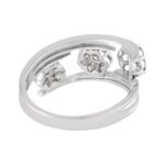 Glossy Glittering Pressure Set Curve Cluster Diamond Ring - DR108