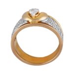 Glittering Flush Prong Set Cluster Round With Pear Cut Diamond Ring - DR123 - Image 2