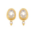 Glossy Sand Blast Finish Diamond Cut Gold Pendant Set - PS210 - Image 3