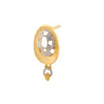 Glossy Sand Blast Finish Diamond Cut Gold Pendant Set - PS210 - Image 4
