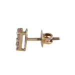 Drop Design Pressure Prong Set Daimond Stud Earring-DTP194 - Image 3