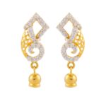 Glossy Glittering Heart Filigree CZ Studded Gold Pendant Set - FPS306 - Image 3