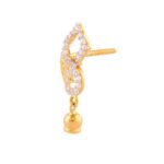 Glossy Glittering Heart Filigree CZ Studded Gold Pendant Set - FPS306 - Image 4