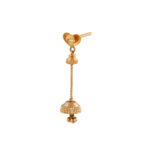 Glittering Diamond Cut Heart With Drop Gold Ball Long Earring - TP5089 - Image 2