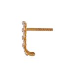 Glittering Prong Set CZ Rhodhium Polish Gold Earring - FT389 - Image 4