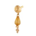 Glossy Diamond Cut Drop Gold Ball Earring - TP9024 - Image 4