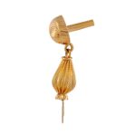 Glossy Diamond Cut Drop Gold Ball Earring - TP9024 - Image 2