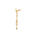 Glossy Diamond Cut Long Gold Earring - TP9211 - Image 2
