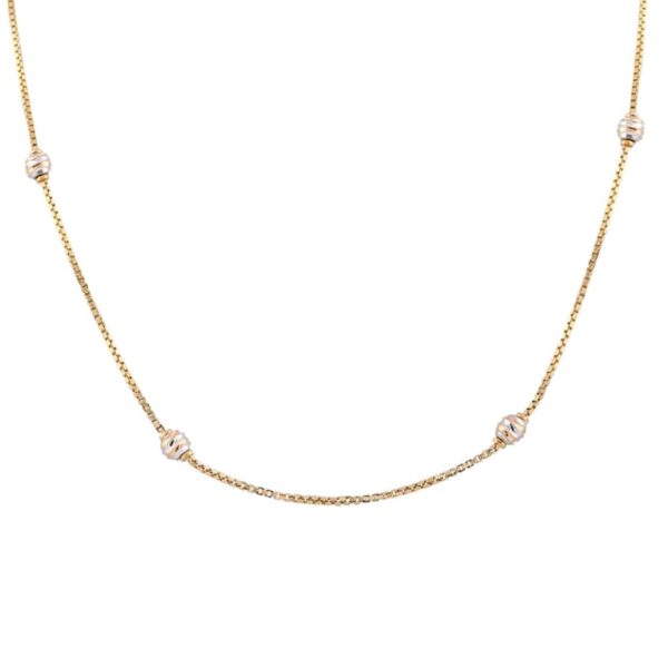 Glossy Diamond Cut Gold Ball Box Chain - CH2260