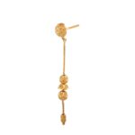 Glossy Diamond Cut Gold Drop Ball Earring - TP6146 - Image 3
