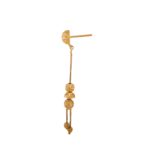 Glossy Diamond Cut Gold Drop Ball Earring - TP6146 - Image 4