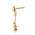 Glossy Diamond Cut Drop Long Gold Earring - TP8716 - Image 3