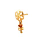 Glossy Diamond Cut Floral Gold Earring - TP8085 - Image 3