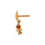 Glossy Diamond Cut Floral Gold Earring - TP8085 - Image 4