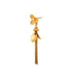 Glossy Floral CZ Studded Drop Chain Gold Earring - TP5031 - Image 3