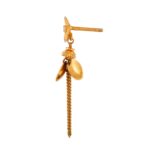 Glossy Floral CZ Studded Drop Chain Gold Earring - TP5031 - Image 2