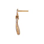 Glossy Glittering Baguette With Round CZ Curved Gold Earring - FT175 - Image 3