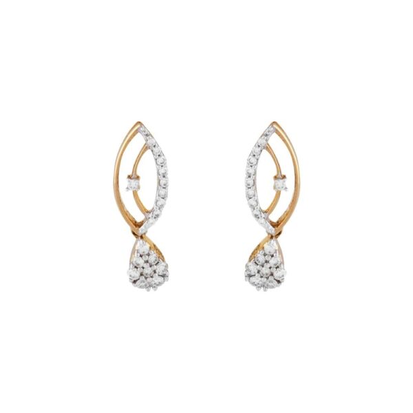 Glossy Glittering Drop Cluster Diamond Earring - DTP165