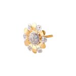 Glossy Glittering Flush Set CZ Floral Rhodhium Polish Earring - FT366 - Image 4