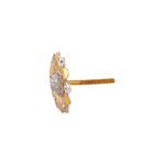 Glossy Glittering Flush Set CZ Floral Rhodhium Polish Earring - FT366 - Image 2