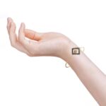 Glossy Oxidise Finish Floral Enamel CZ Studded Square Design Gold Bracelet - FBR50 - Image 5