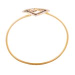 Glossy Oxidise Finish Floral Enamel CZ Studded Square Design Gold Bracelet - FBR50 - Image 2