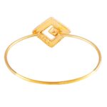Glossy Oxidise Finish Floral Enamel CZ Studded Square Design Gold Bracelet - FBR50 - Image 4