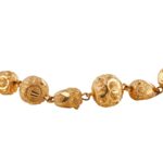 Glossy Sand Blast Diamond Cut Gold Ball Braceet - LBR238 - Image 4