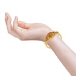 Latest Rose Design Glossy Finish Gold Bracelet - LBR234 - Image 5