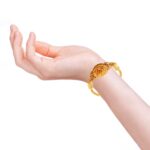 Latest Rose Design Glossy Finish Gold Bracelet - LBR234 - Image 4