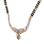 Sparkling Matte Finish Leafy Design CZ Studded Gold Mangalsutra Set-FPS328 - Image 2