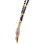 Sparkling Matte Finish Leafy Design CZ Studded Gold Mangalsutra Set-FPS328 - Image 3