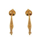 Matte Finish Textured Design Multicolour Enamel Gold Earring - TP9129