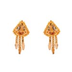 Glossy Matte Diamond Cut Meenakari Traditional Necklace Set - HRJ815 - Image 3