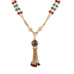Multi colour Drop Down Chain With Stones - FCH49 - Image 3