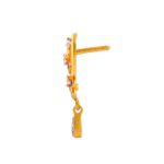 Glossy Blossom Floral Multi colour Enamel CZ Studded Gold Pendant Set - FPS44 - Image 3