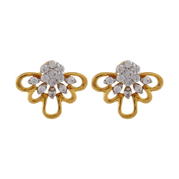 Pressue Set CZ Wave Gold Earring - FT100