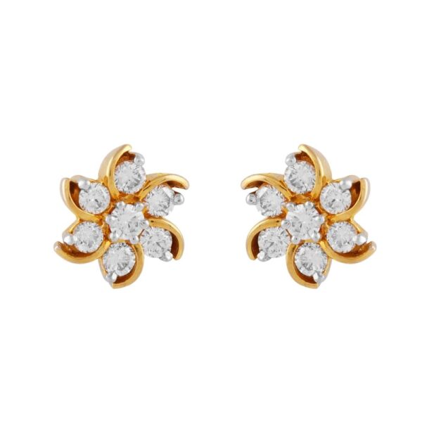 Sparkling Seven Cluster Floral Diamond Earring - DTP203