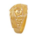 Glossy Spiral Embossed Beads Gold Ring - LR4620