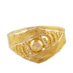 Glossy Spiral Embossed Beads Gold Ring - LR4620 - Image 2