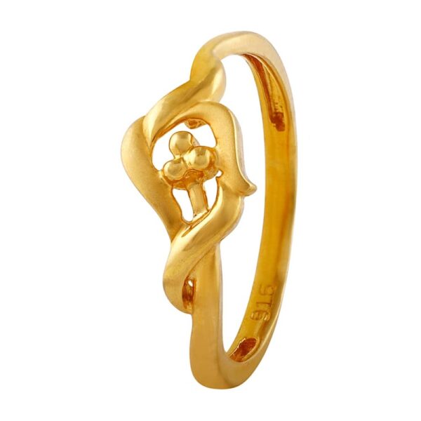 Glossy Finish Knot Floral Gold Ring - LR4718