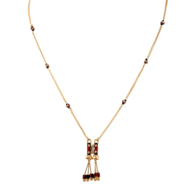 Glossy Finish Multicolour Enamel Drop Gold Ball Mangalsutra - MS1482