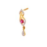 Oval shaped synthetic ruby with CZ pendant set- FPS106 - Image 3