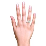 Glittering Channel Pave Set Baguette With Round Cluster Diamond Ring - DR204 - Image 2