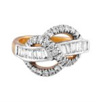 Glittering Channel Pave Set Baguette With Round Cluster Diamond Ring - DR204 - Image 4