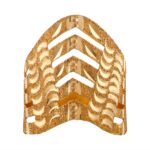 Glossy Finish Diamond Cut Layer Wave Gold Ring - LR4580