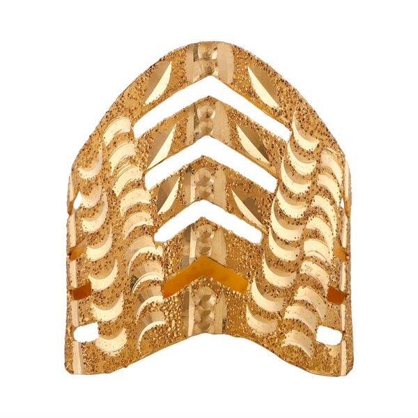 Glossy Finish Diamond Cut Layer Wave Gold Ring - LR4580